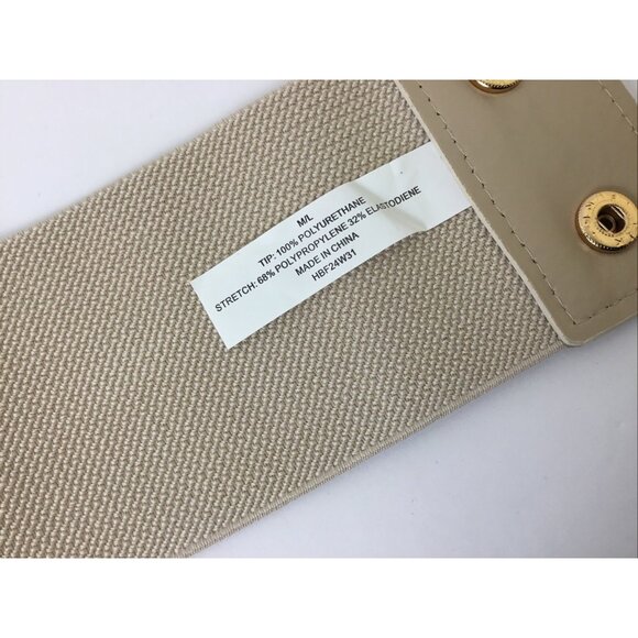 Halston Gold Metal Chain Link Detail Stretch Belt Size M/L Preppy Retro Y2K New - Picture 5 of 7